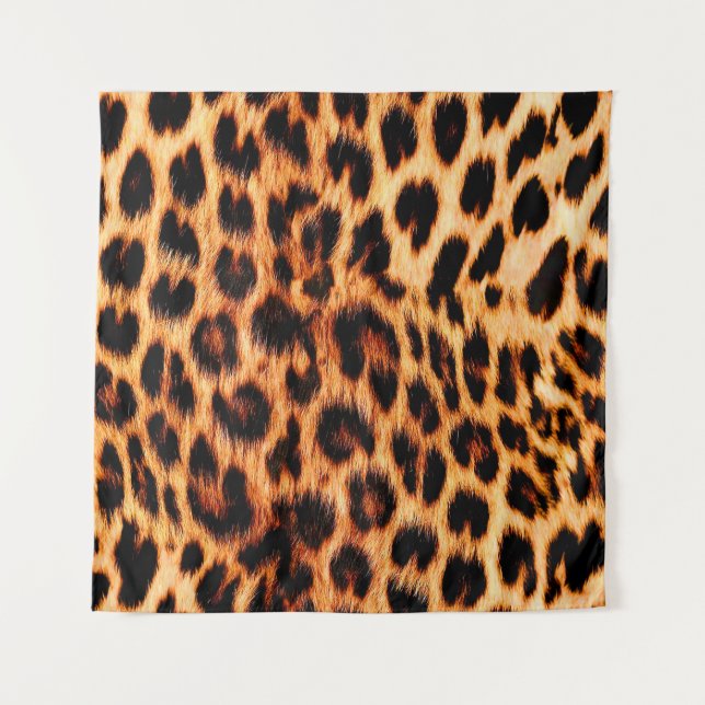 Leopardenstruktur, afrikanisches Tiermuster. Wandteppich (Vorderseite)