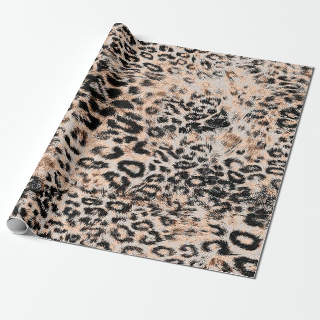 Leopardenstruktur, Leopardenmuster Geschenkpapier (Ungerollt)