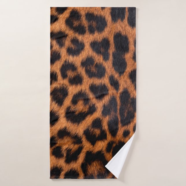 Leopardenstruktur: Naher Leopardenfleck Badehandtuch (Badehandtuch)