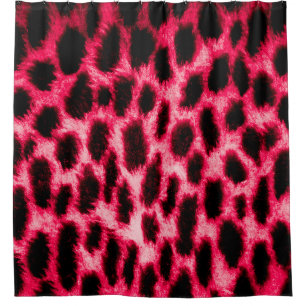 Leopardentextur in Schwarz und Rot Duschvorhang