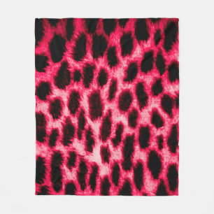 Leopardentextur in Schwarz und Rot Fleecedecke