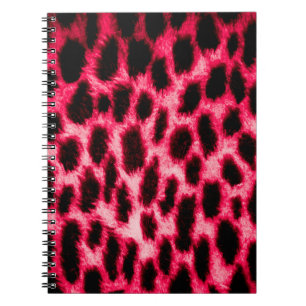 Leopardentextur in Schwarz und Rot Notizblock