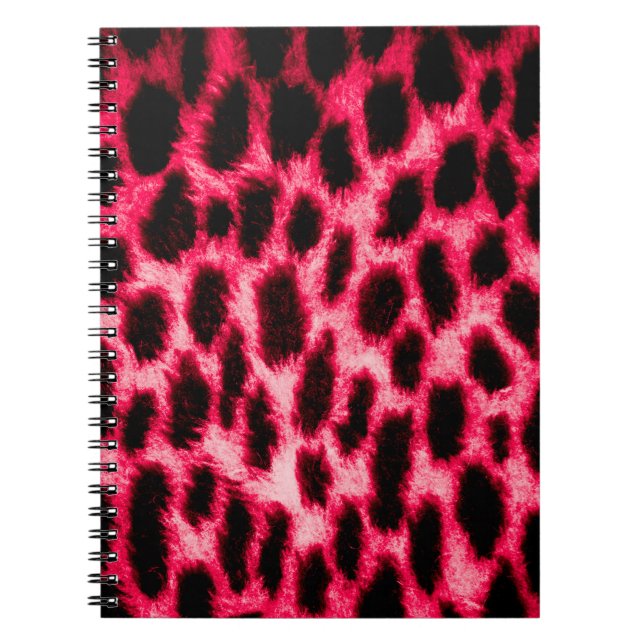Leopardentextur in Schwarz und Rot Notizblock (Vorderseite)