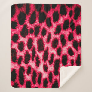 Leopardentextur in Schwarz und Rot Sherpadecke