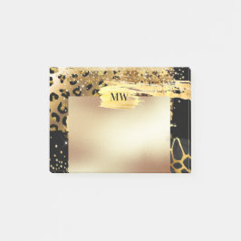 Leopardenvergoldung Glitzer Post-it Klebezettel