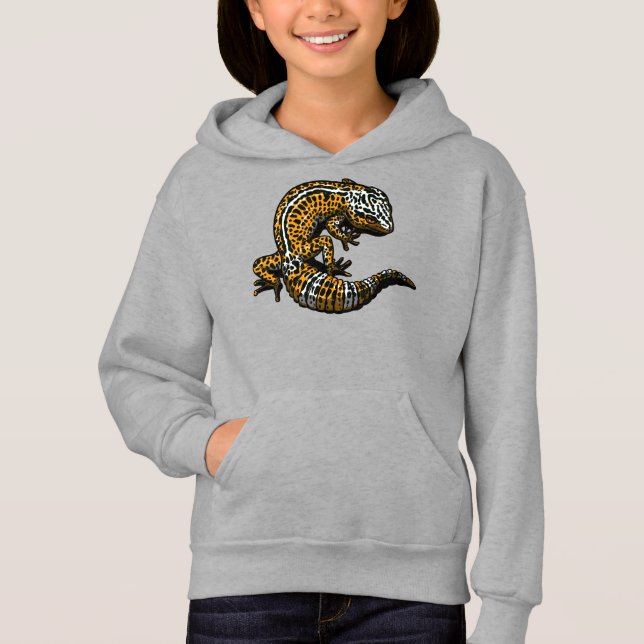 Leopardgecko-Eidechsen-Reptil Hoodie (Vorderseite)