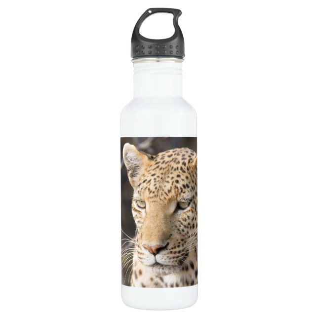 Leopardportrait Trinkflasche (Vorderseite)