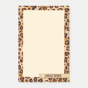 Leopardrucke Hinzufügen Ihres Namens Personalisie Post-it Klebezettel