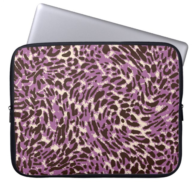 Leopardrucke, klassisches Tiermuster. Laptopschutzhülle (Vorderseite)