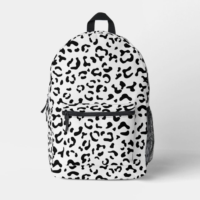 Leopardrucke, Leoparden, Schwarz und Weiß Bedruckter Rucksack (Vorderseite)
