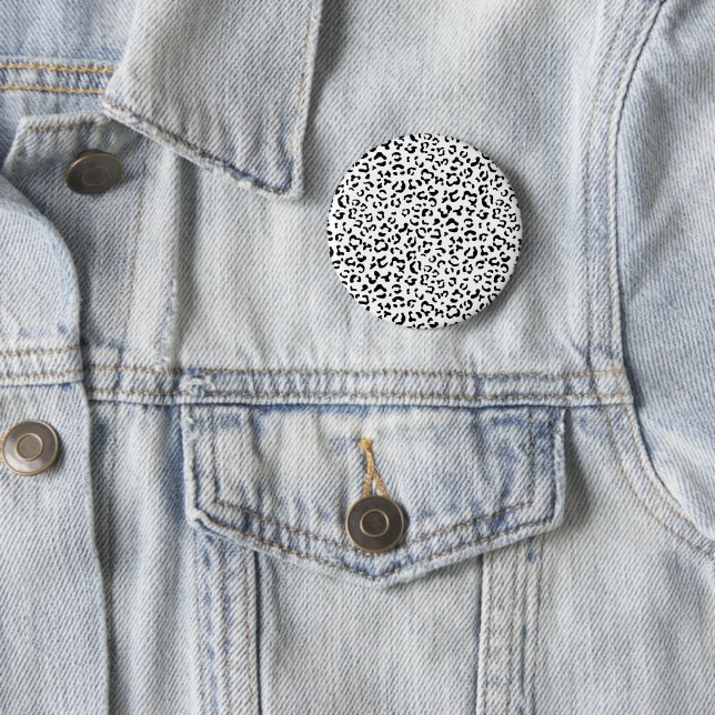 Leopardrucke, Leoparden, Schwarz und Weiß Button (Beispiel)