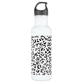 Leopardrucke, Leoparden, Schwarz und Weiß Edelstahlflasche