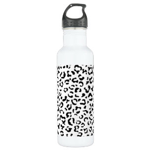 Leopardrucke, Leoparden, Schwarz und Weiß Edelstahlflasche