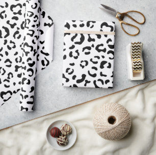 Leopardrucke, Leoparden, Schwarz und Weiß Geschenkpapier