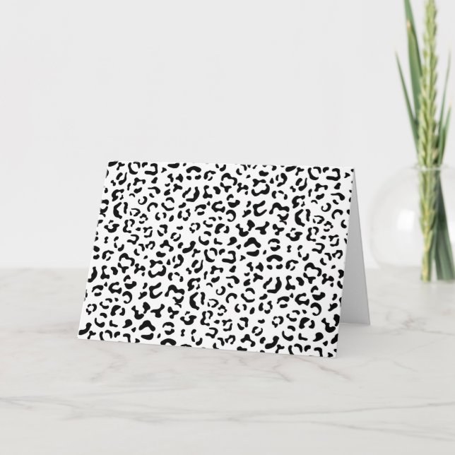 Leopardrucke, Leoparden, Schwarz und Weiß Karte (Vorderseite)