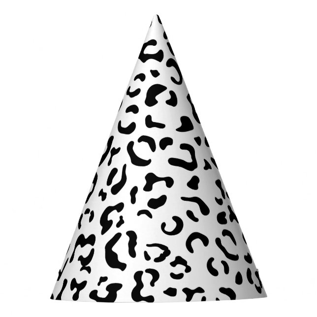 Leopardrucke, Leoparden, Schwarz und Weiß Partyhütchen (Vorderseite)