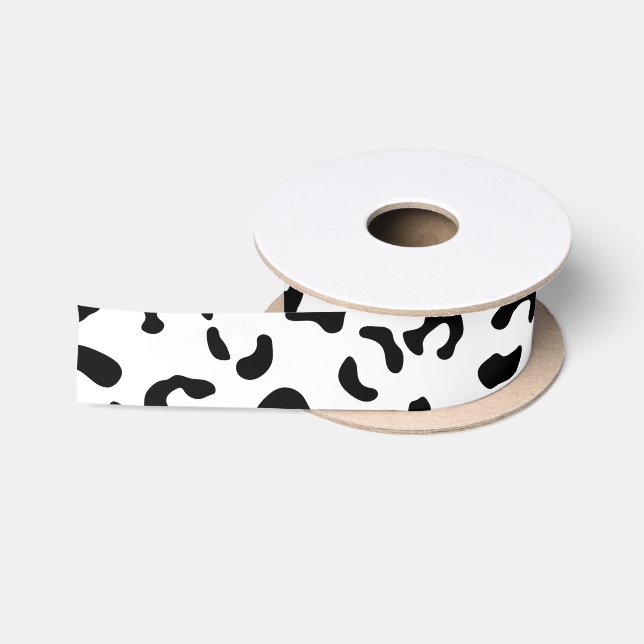 Leopardrucke, Leoparden, Schwarz und Weiß Satinband (Spule)