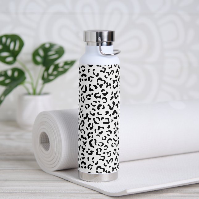 Leopardrucke, Leoparden, Schwarz und Weiß Trinkflasche (Yoga)