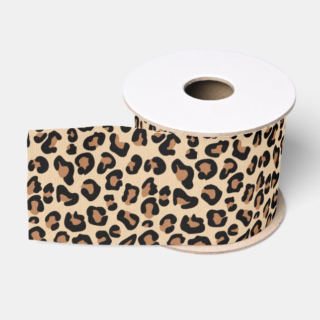 Leopardrucke, Schwarz, Braun, Rost und Tan Ripsband (Spule)