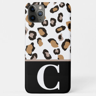 Leopardrucke, Schwarz, Weiß, Tan-Farbblock Case-Mate iPhone Hülle
