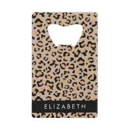 Leopardrucke, Spots, Braunleopard, Ihr Name Geldbeutel Flaschenöffner