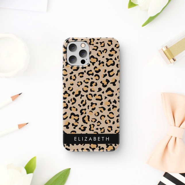Leopardrucke, Spots, Braunleopard, Ihr Name iPhone 16 Hülle (Von Creator hochgeladen)