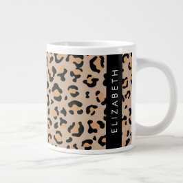 Leopardrucke, Spots, Braunleopard, Ihr Name Jumbo-Tasse