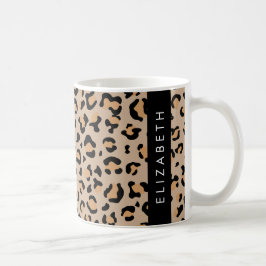 Leopardrucke, Spots, Braunleopard, Ihr Name Kaffeetasse