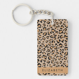 Leopardrucke, Spots, Braunleopard, Ihr Name Schlüsselanhänger