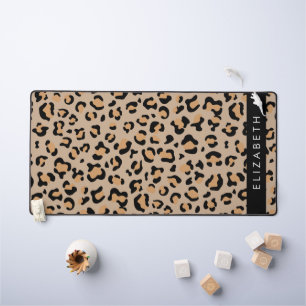 Leopardrucke, Spots, Braunleopard, Ihr Name Schreibtischunterlage
