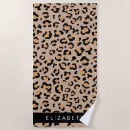 Leopardrucke, Spots, Braunleopard, Ihr Name Strandtuch