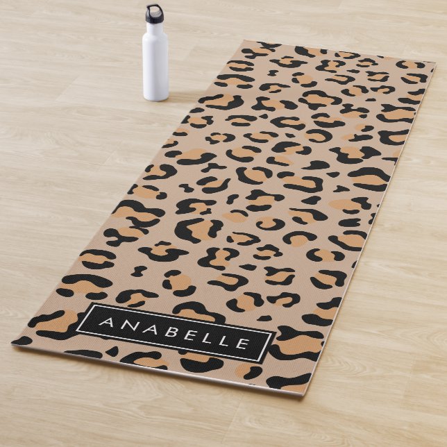 Leopardrucke, Spots, Braunleopard, Ihr Name Yogamatte (Beispiel)