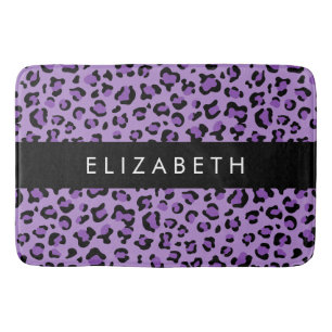 Leopardrucke, Spots, Lila Leopard, Ihr Name Badematte