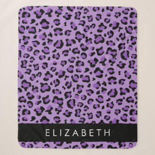 Leopardrucke, Spots, Lila Leopard, Ihr Name Sherpadecke