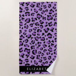 Leopardrucke, Spots, Lila Leopard, Ihr Name Strandtuch