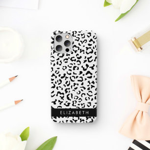 Leopardrucke, Spots, Schwarzweiß, Ihr Name Case-Mate iPhone Hülle