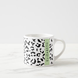 Leopardrucke, Spots, Schwarzweiß, Ihr Name Espressotasse