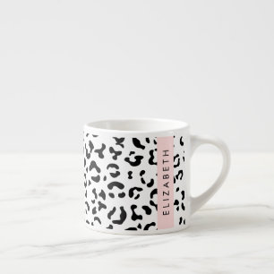 Leopardrucke, Spots, Schwarzweiß, Ihr Name Espressotasse