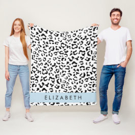 Leopardrucke, Spots, Schwarzweiß, Ihr Name Fleecedecke