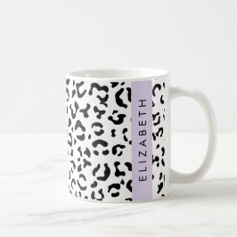 Leopardrucke, Spots, Schwarzweiß, Ihr Name Kaffeetasse