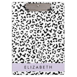Leopardrucke, Spots, Schwarzweiß, Ihr Name Klemmbrett