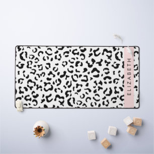 Leopardrucke, Spots, Schwarzweiß, Ihr Name Schreibtischunterlage