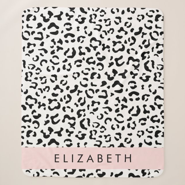 Leopardrucke, Spots, Schwarzweiß, Ihr Name Sherpadecke (Vorderseite)
