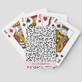 Leopardrucke, Spots, Schwarzweiß, Ihr Name Spielkarten