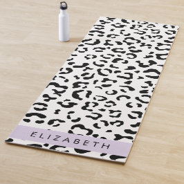 Leopardrucke, Spots, Schwarzweiß, Ihr Name Yogamatte