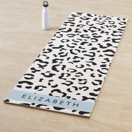 Leopardrucke, Spots, Schwarzweiß, Ihr Name Yogamatte