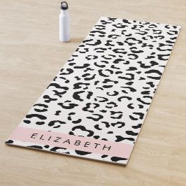 Leopardrucke, Spots, Schwarzweiß, Ihr Name Yogamatte