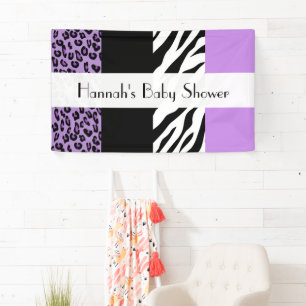Leopardrucke, Zebra Print, Babydusche Banner