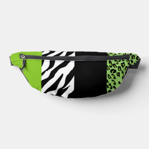 Leopardrucke, Zebra Print, Tierdruck, grün Bauchtasche