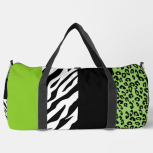 Leopardrucke, Zebra Print, Tierdruck, grün Duffle Bag